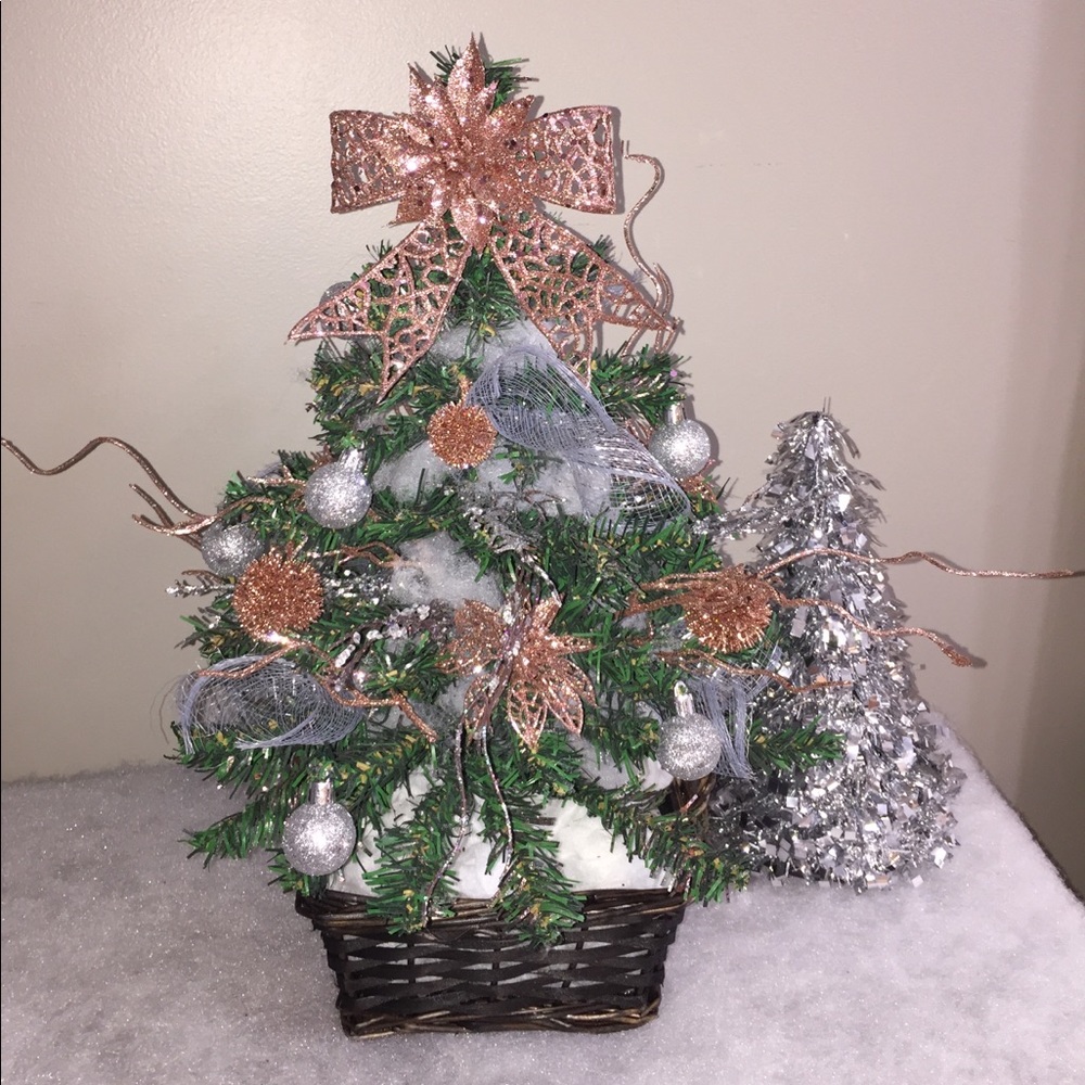 Rose Gold and Silver Christmas Tree